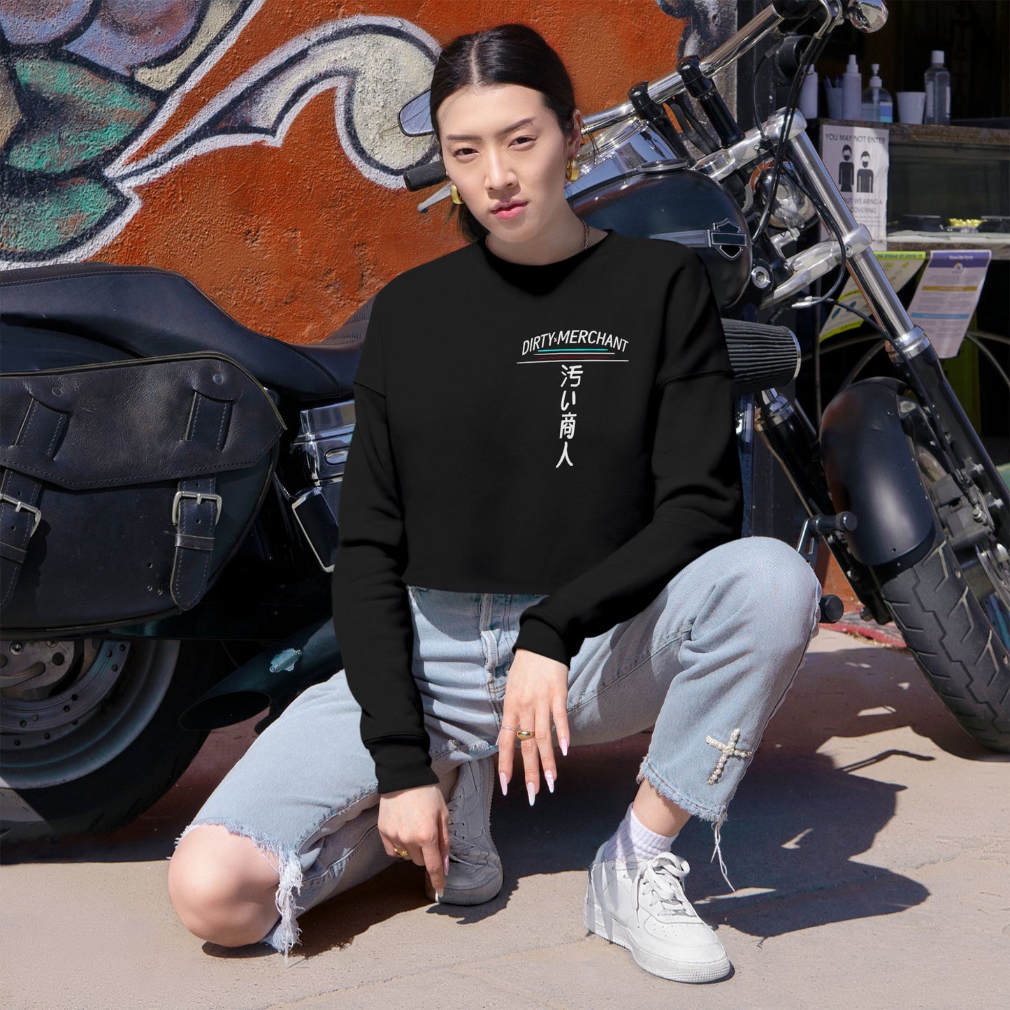 "Love of Koi" Women's Cropped Sweatshirt